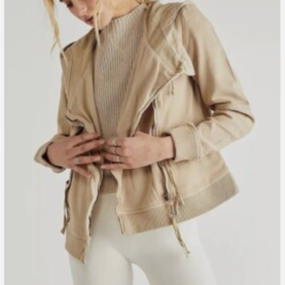 We The Free Tan Carmen Moto Jacket size S